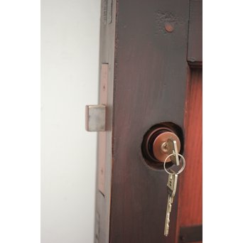 鍵付 ガラス付 格子蔵戸　W025 