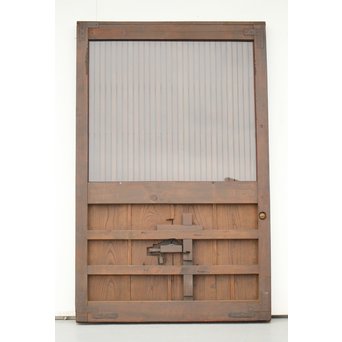 鍵付 ガラス付 格子蔵戸　W025 