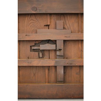 鍵付 ガラス付 格子蔵戸　W025 