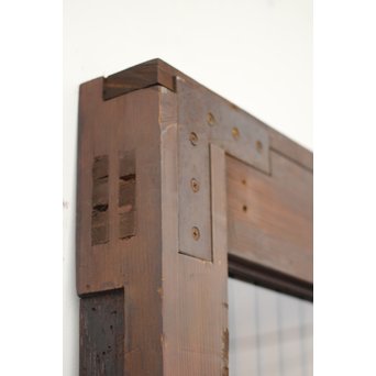 鍵付 ガラス付 格子蔵戸　W025 