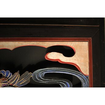 寺院彩色木彫欄間 鴛鴦 3枚1組　R0085Y 