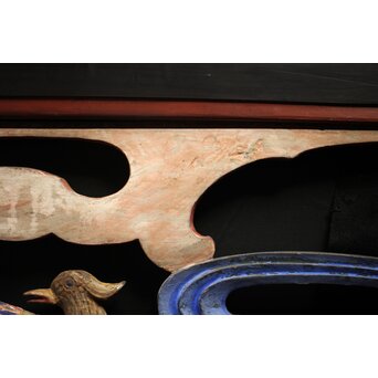 寺院彩色木彫欄間 鴛鴦 3枚1組　R0085Y 