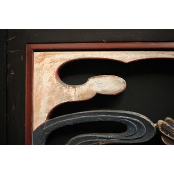 寺院彩色木彫欄間 鴛鴦 3枚1組　R0085Y 