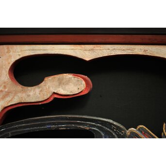 寺院彩色木彫欄間 鴛鴦 3枚1組　R0085Y 