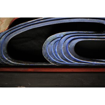 寺院彩色木彫欄間 鴛鴦 3枚1組　R0085Y 