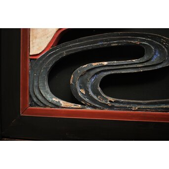 寺院彩色木彫欄間 鴛鴦 3枚1組　R0085Y 