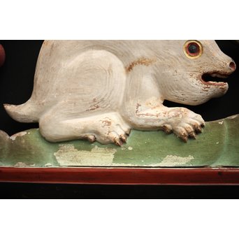 寺院彩色木彫欄間 兎 3枚1組　R0086 