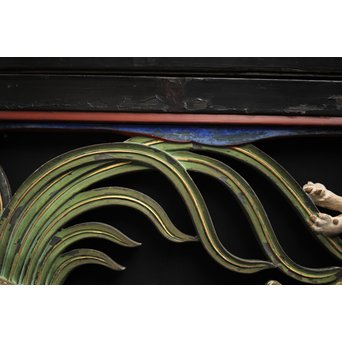 寺院彩色木彫欄間 兎 3枚1組　R0086 