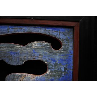 寺院彩色木彫欄間 兎 3枚1組　R0086 