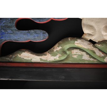 寺院彩色木彫欄間 兎 3枚1組　R0086 