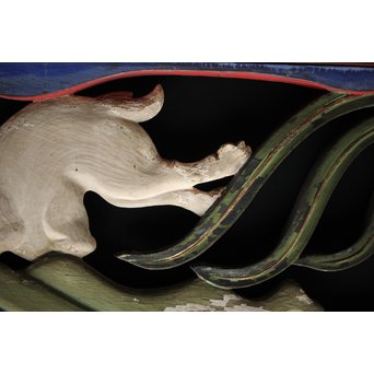 寺院彩色木彫欄間 兎 3枚1組　R0086 