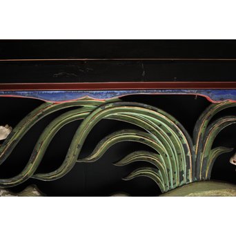 寺院彩色木彫欄間 兎 3枚1組　R0086 