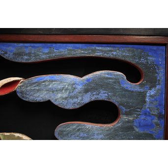 寺院彩色木彫欄間 兎 3枚1組　R0086 