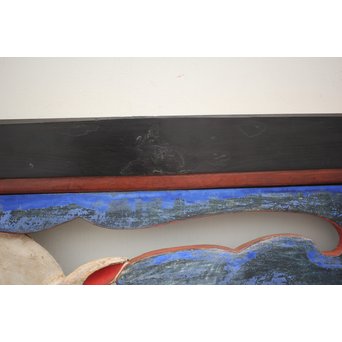 寺院彩色木彫欄間 兎 3枚1組　R0086 