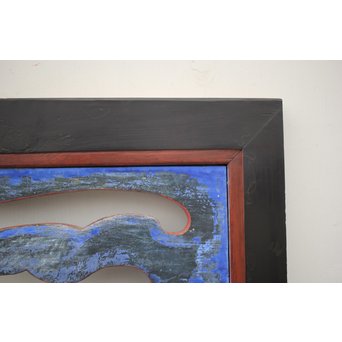 寺院彩色木彫欄間 兎 3枚1組　R0086 