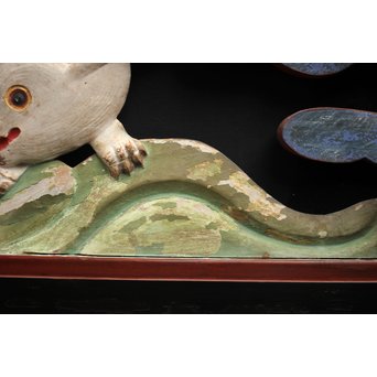 寺院彩色木彫欄間 兎 3枚1組　R0086 