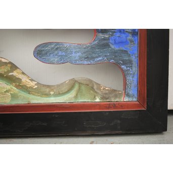 寺院彩色木彫欄間 兎 3枚1組　R0086 