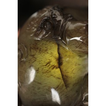 玉彫 獅子 蓋物香炉　U242 