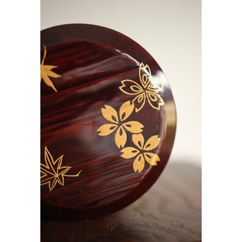 七代 中村宗哲 春秋蒔絵棗　Q265 