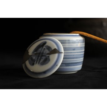 富本憲吉 輪線染付茶入　P228 