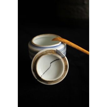 富本憲吉 輪線染付茶入　P228 