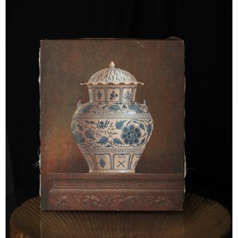 リアリズム油彩 8号キャンバス 元染付中国美術 SMサイン　Z249 