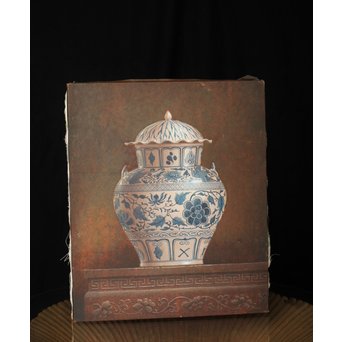 リアリズム油彩 8号キャンバス 元染付中国美術 SMサイン　Z249