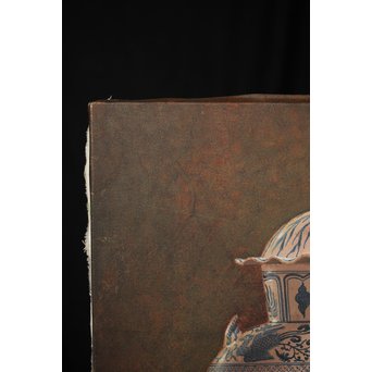 リアリズム油彩 8号キャンバス 元染付中国美術 SMサイン　Z249 