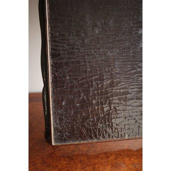 唐物 黒漆螺鈿象嵌 平卓 青貝花台　Q268 