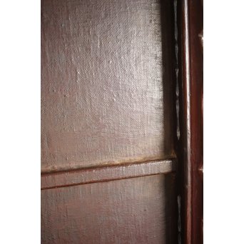 唐物 黒漆螺鈿象嵌 平卓 青貝花台　Q268 