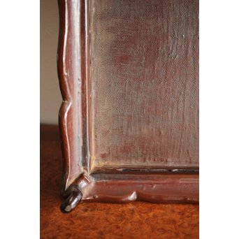 唐物 黒漆螺鈿象嵌 平卓 青貝花台　Q268 