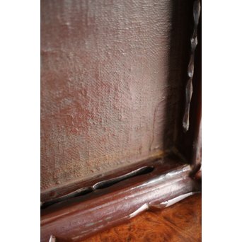 唐物 黒漆螺鈿象嵌 平卓 青貝花台　Q268 