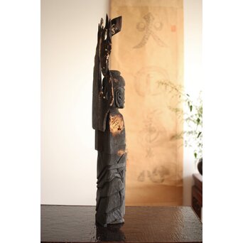 仏教美術 民藝 民仏 木彫不動明王像　X286 