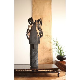 仏教美術 民藝 民仏 木彫不動明王像　X286 