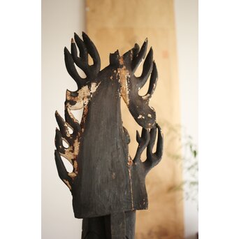 仏教美術 民藝 民仏 木彫不動明王像　X286 