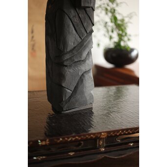 仏教美術 民藝 民仏 木彫不動明王像　X286 