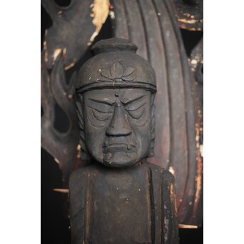 仏教美術 民藝 民仏 木彫不動明王像　X286 