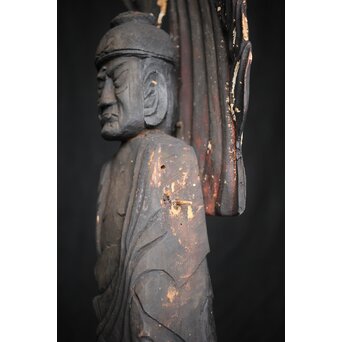 仏教美術 民藝 民仏 木彫不動明王像　X286 