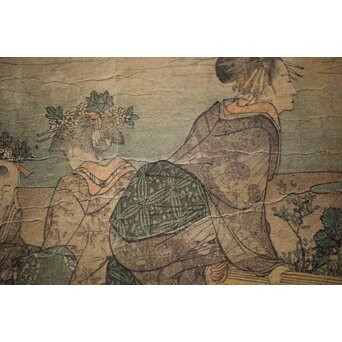 葛飾北斎画 長摺物 木版画　Z250 