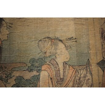 葛飾北斎画 長摺物 木版画　Z250 