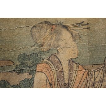 葛飾北斎画 長摺物 木版画　Z250 