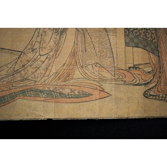 葛飾北斎画 長摺物 木版画　Z250 