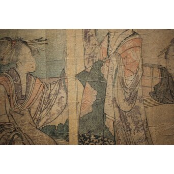 葛飾北斎画 長摺物 木版画　Z250 