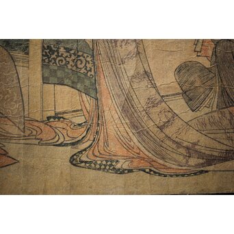 葛飾北斎画 長摺物 木版画　Z250 