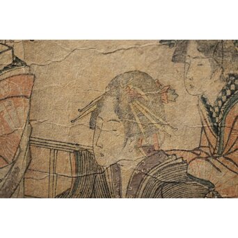 葛飾北斎画 長摺物 木版画　Z250 