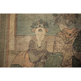 葛飾北斎画 長摺物 木版画　Z250 