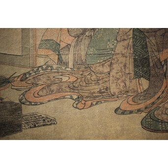 葛飾北斎画 長摺物 木版画　Z250 