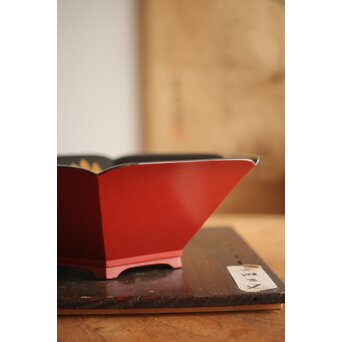 幸阿弥派 高台寺蒔絵 多角菓子鉢　Q269 