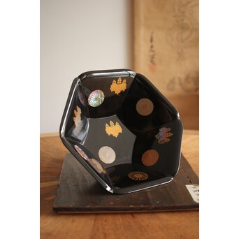 幸阿弥派 高台寺蒔絵 多角菓子鉢　Q269