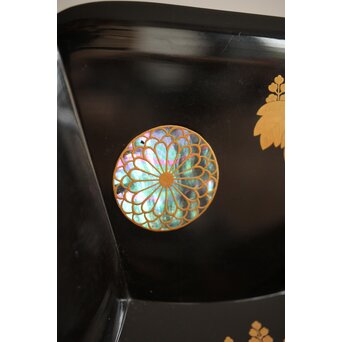 幸阿弥派 高台寺蒔絵 多角菓子鉢　Q269 